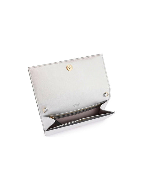 Metallic Nappa Leather Pearl Strap Avenue Wallet Bag.