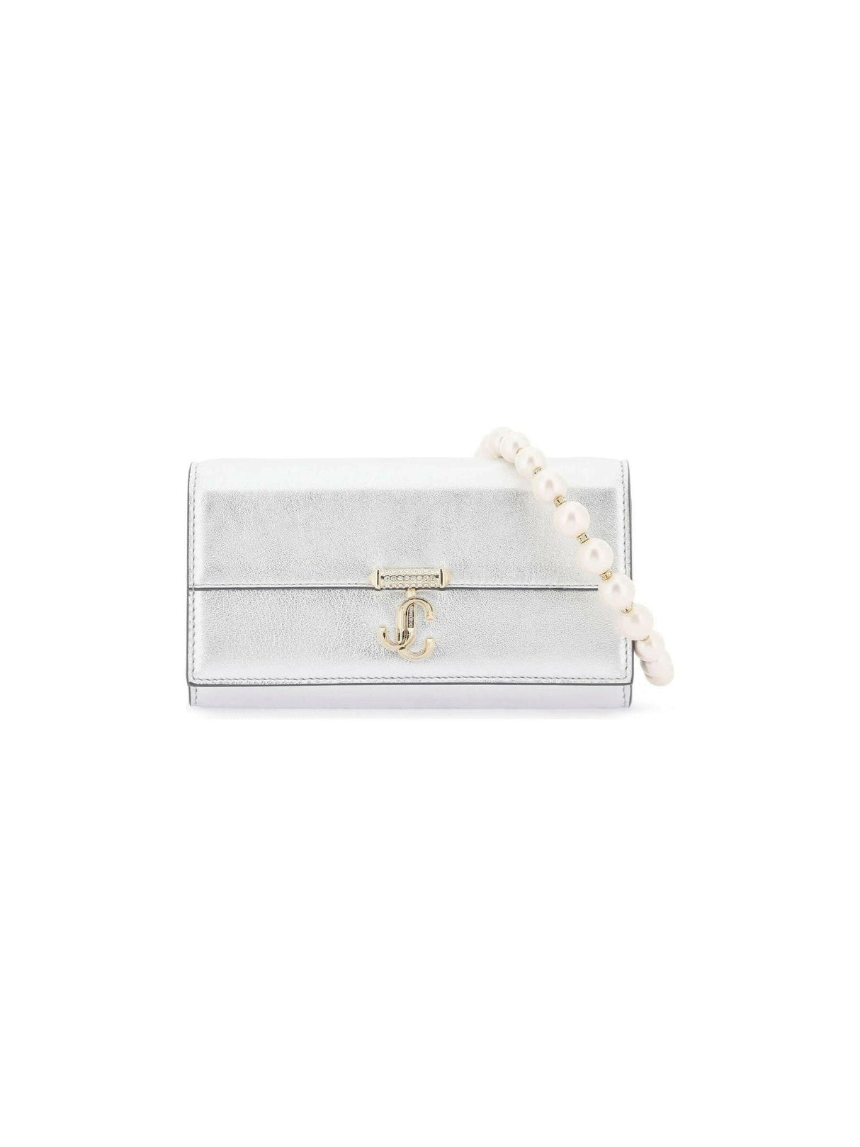 Metallic Nappa Leather Pearl Strap Avenue Wallet Bag.