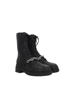 Nari Grainy Leather Combat Boots-JIMMY CHOO-JOHN JULIA