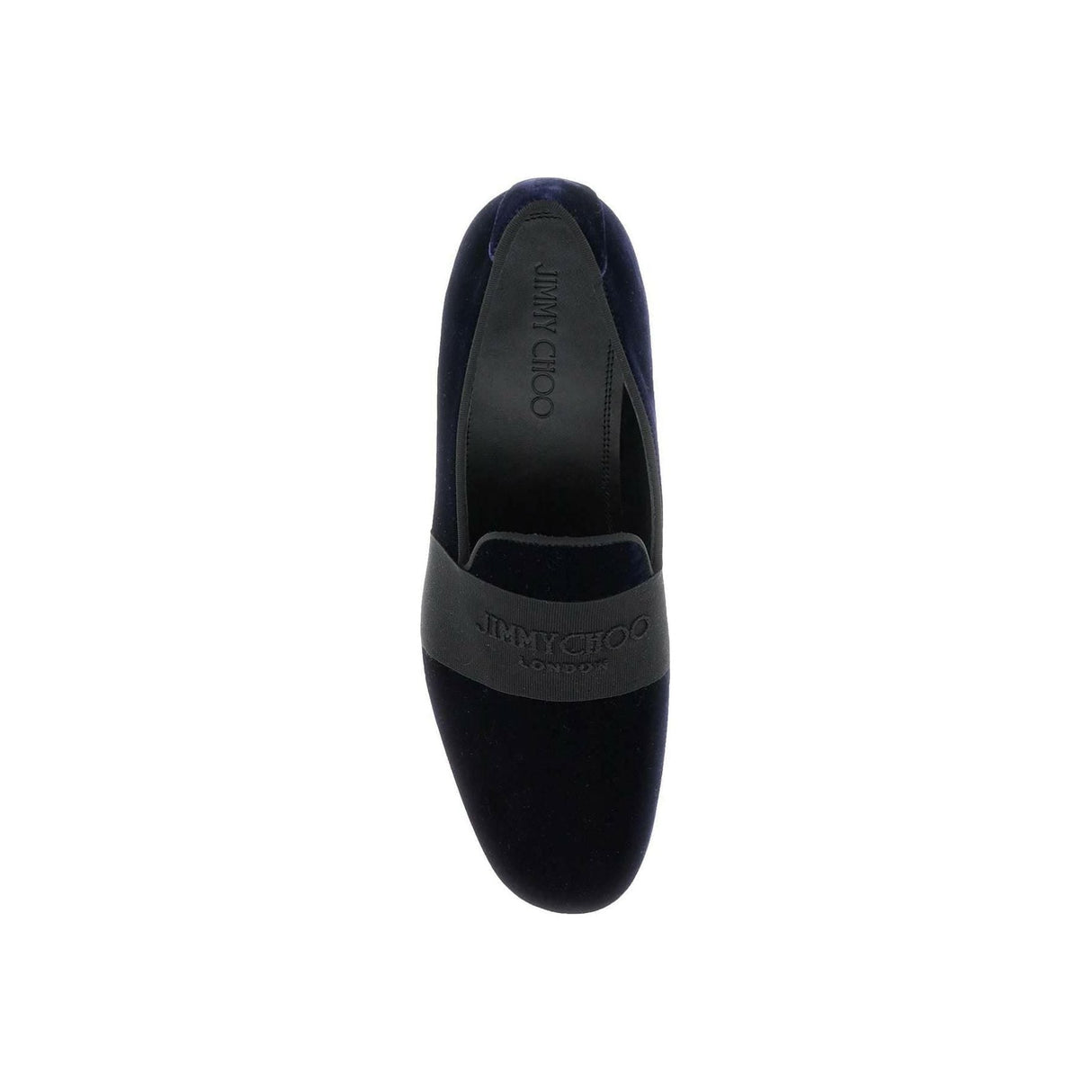 Navy and Black Velvet Thame Loafers JIMMY CHOO JOHN JULIA.