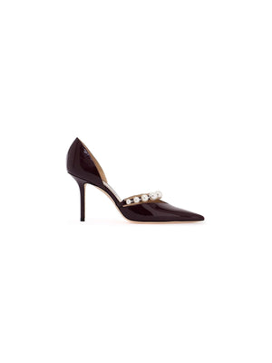 JIMMY CHOO-Patent Leather Aurelie 85 Pumps-JOHN JULIA