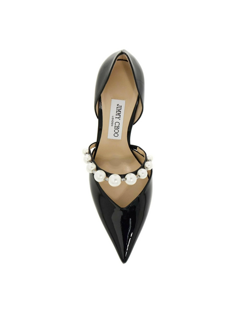 Pearl Embellishment Patent Leather Aurelia 85 Pumps.