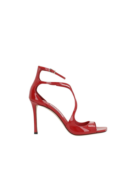 Red Patent Leather Azia Sandals-JIMMY CHOO-JOHN JULIA