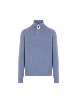 Henley Bouclé Half-zip Sweater-JW ANDERSON-JOHN JULIA