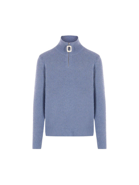 Henley Bouclé Half-zip Sweater-JW ANDERSON-JOHN JULIA