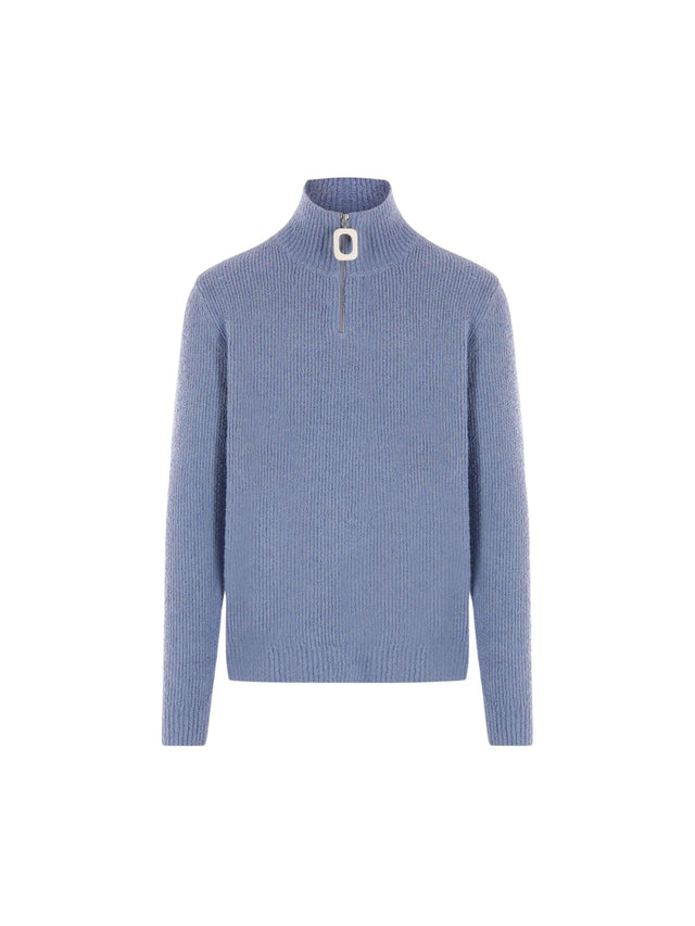 Henley Bouclé Half-zip Sweater-JW ANDERSON-JOHN JULIA