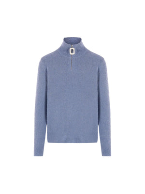 Henley Bouclé Half-zip Sweater-JW ANDERSON-JOHN JULIA