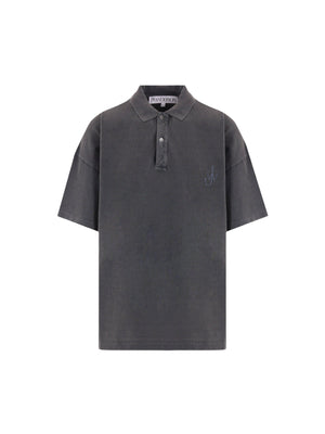 Logo Embroidered Piquet Oversized Polo-JW ANDERSON-JOHN JULIA