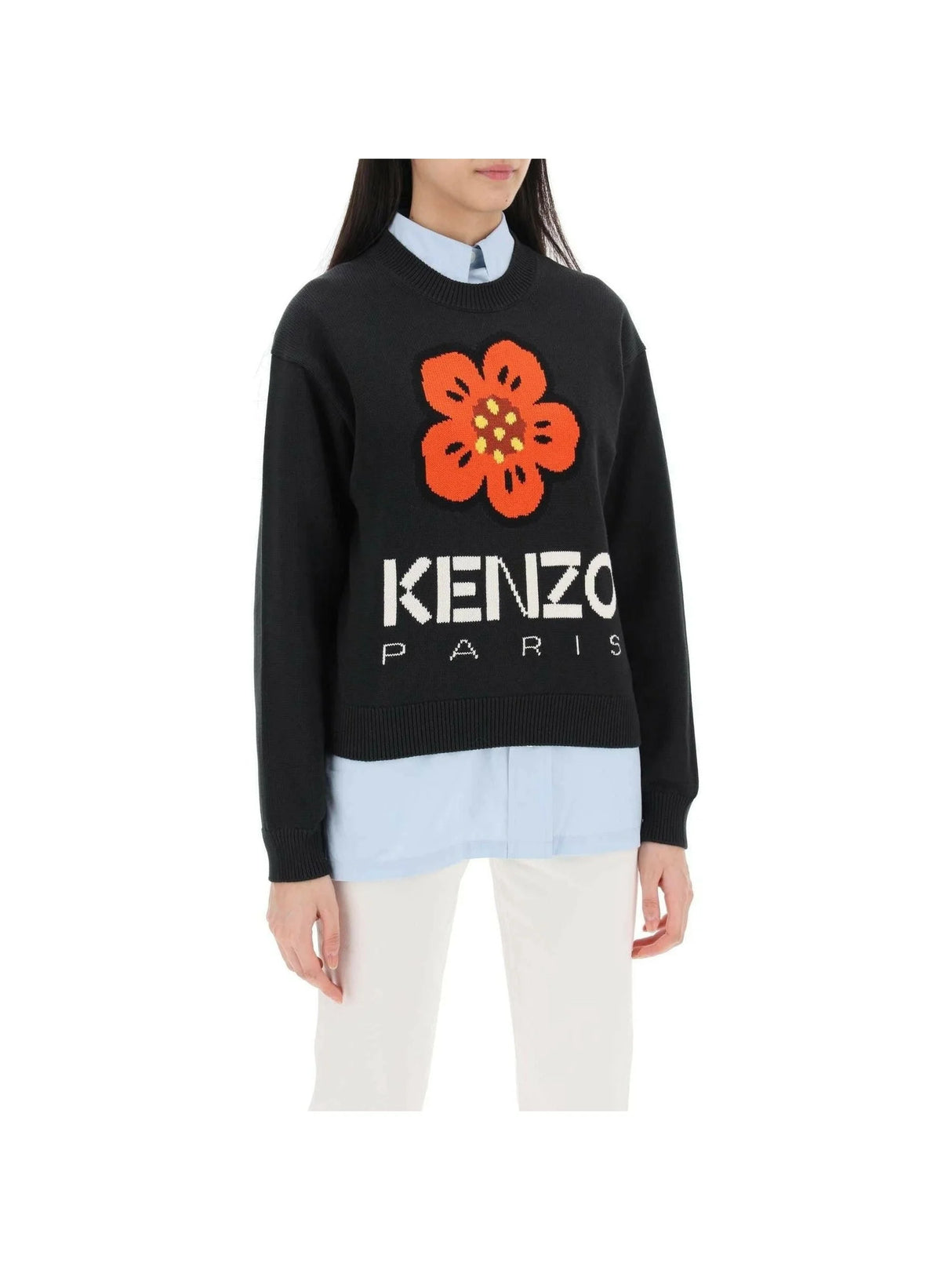 KENZO-Bokè Flower Sweater In Organic Cotton-JOHN JULIA