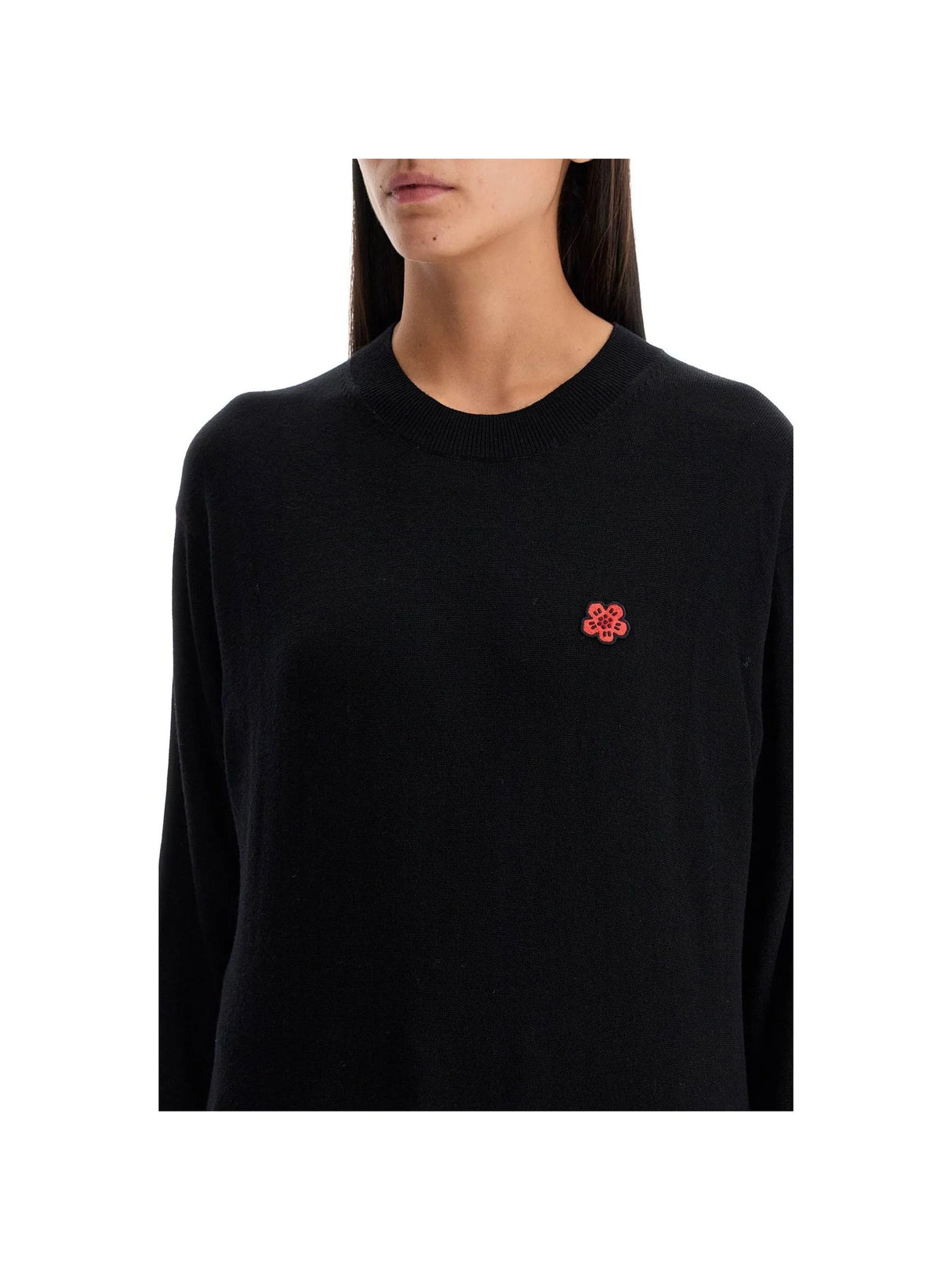 KENZO-Boke Flower Wool Patch Sweater-JOHN JULIA