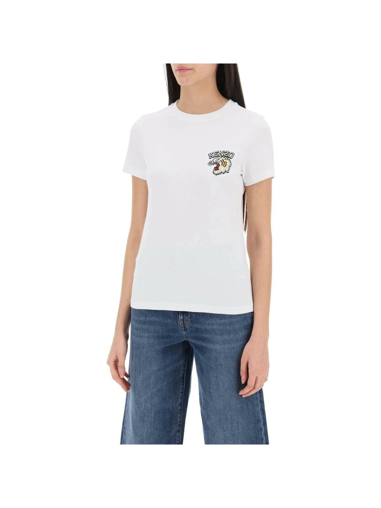 Embroidered Tiger Varsity Cotton T-Shirt.