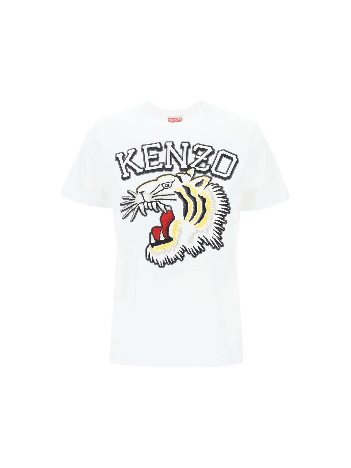 KENZO-Embroidered Tiger Varsity Cotton T-Shirt-JOHN JULIA