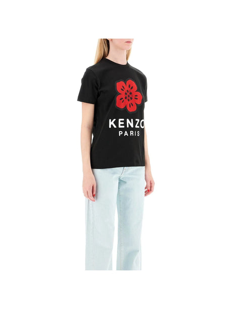 Flower Print Cotton T-shirt-KENZO-JOHN JULIA