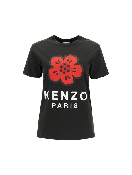 Flower Print Cotton T-shirt-KENZO-JOHN JULIA