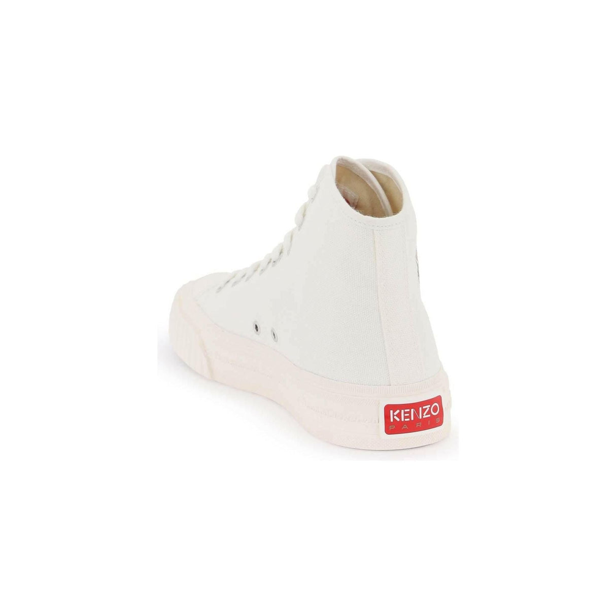 White Foxy Cotton Canvas High-Top Sneakers KENZO JOHN JULIA.