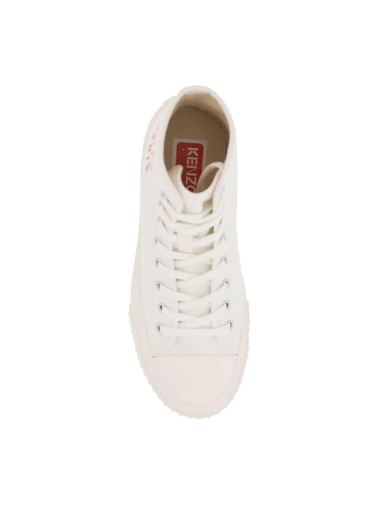 White Foxy Cotton Canvas High-Top Sneakers KENZO JOHN JULIA.