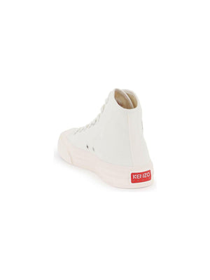 White Foxy Cotton Canvas High-Top Sneakers KENZO JOHN JULIA.