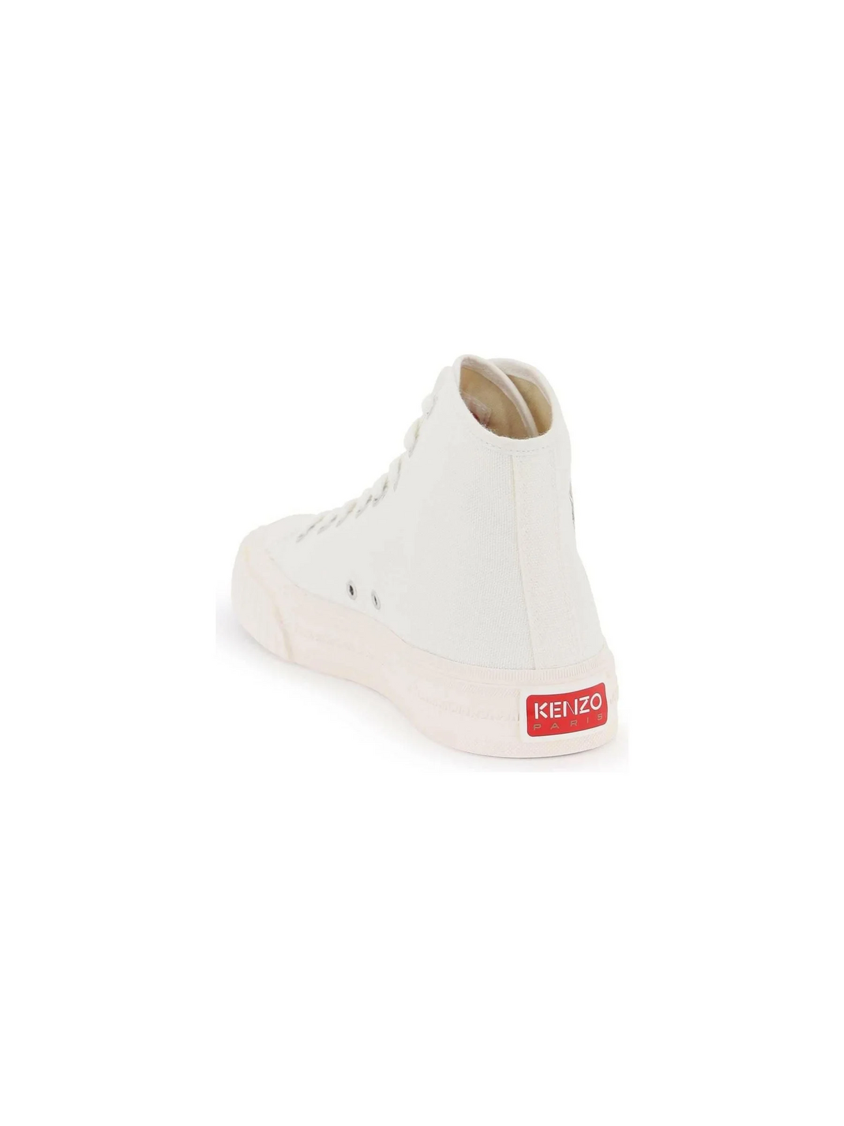 White Foxy Cotton Canvas High-Top Sneakers KENZO JOHN JULIA.