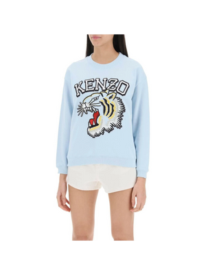 Blue Tiger Varsity Cotton Crew Neck Sweatshirt KENZO JOHN JULIA.