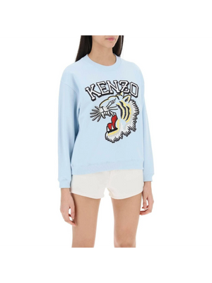 Blue Tiger Varsity Cotton Crew Neck Sweatshirt KENZO JOHN JULIA.