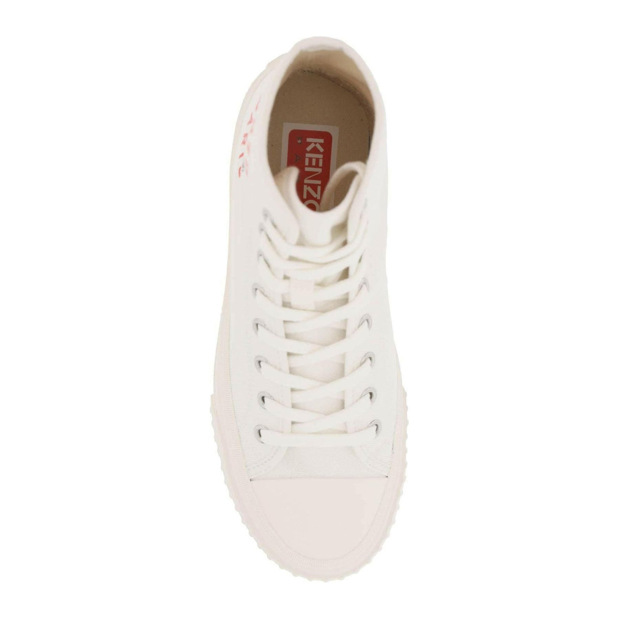 White Foxy Cotton Canvas High-Top Sneakers KENZO JOHN JULIA.