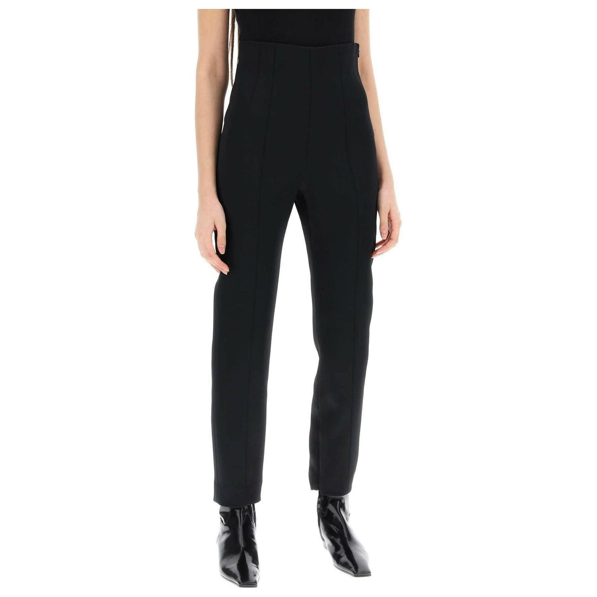 Black Satin High-Waisted Lenn Pants KHAITE JOHN JULIA.