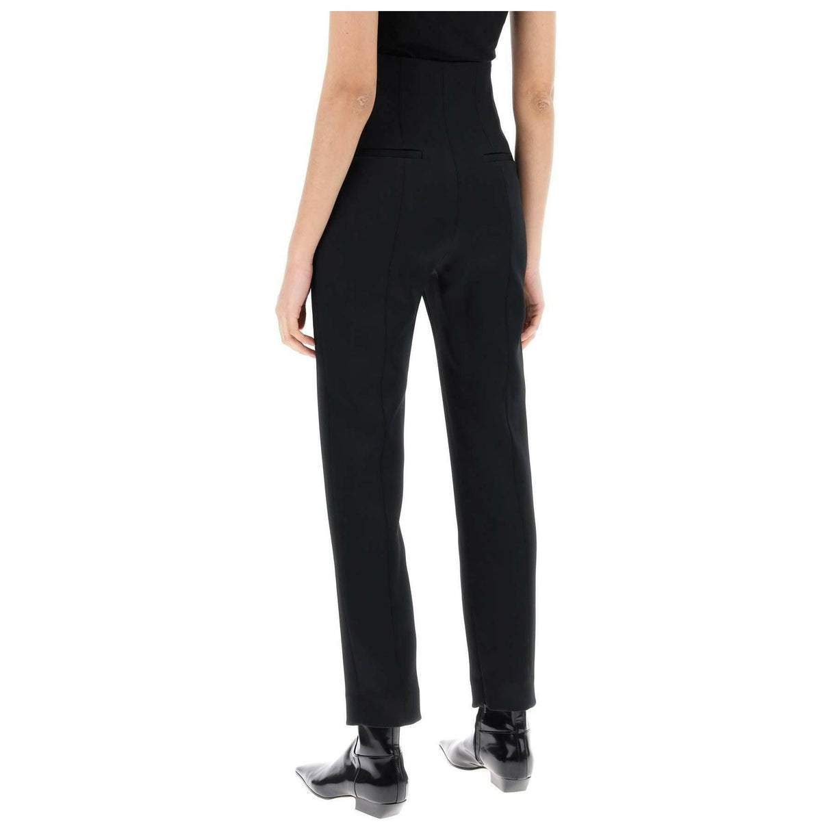 Black Satin High-Waisted Lenn Pants KHAITE JOHN JULIA.