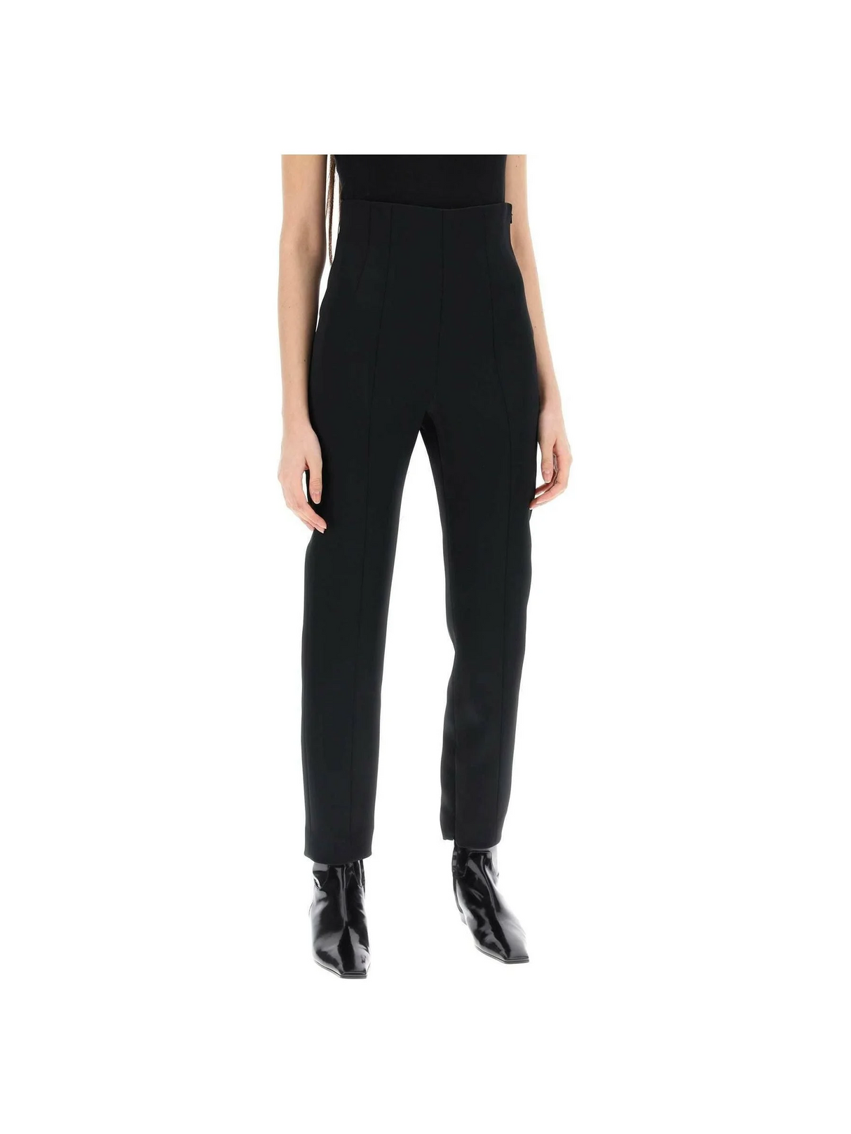 Black Satin High-Waisted Lenn Pants KHAITE JOHN JULIA.