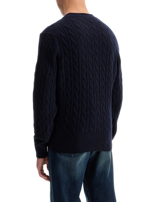 Classic Fit Cable Knit Wool Pullover