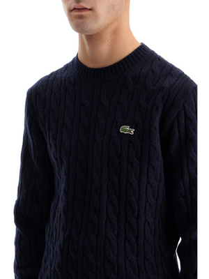 Classic Fit Cable Knit Wool Pullover