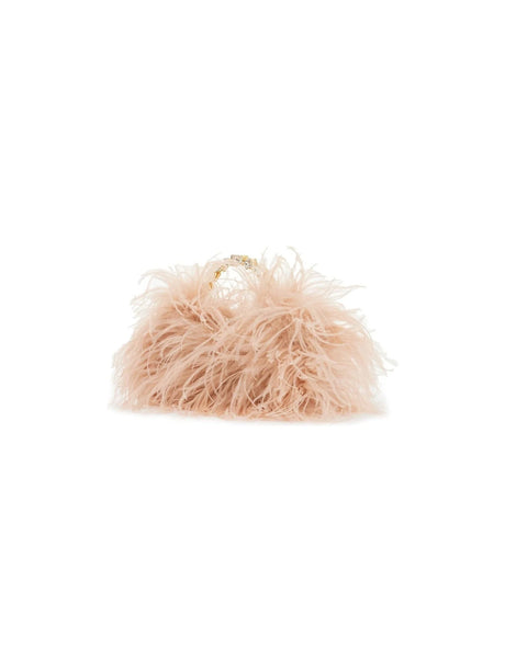 L'ALINGI-Satin Taliya Feather Pouch-JOHN JULIA