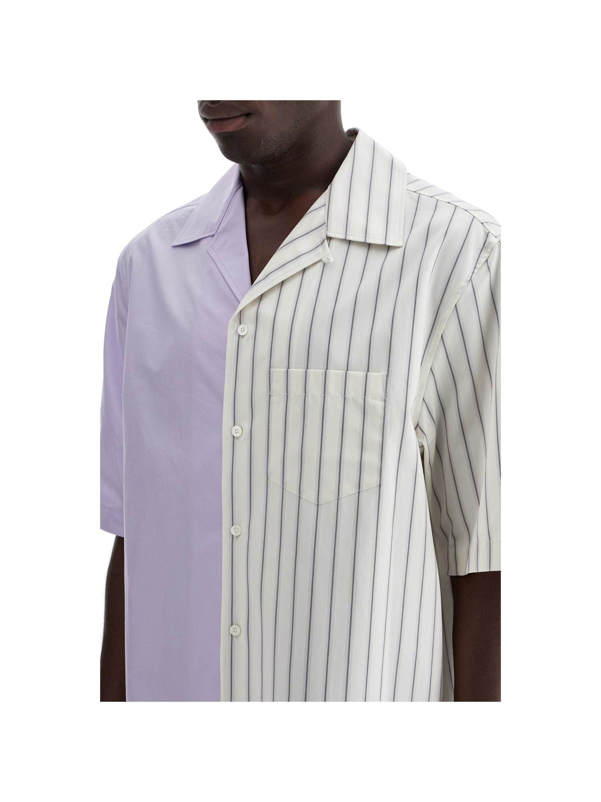 LANVIN-Asymmetric Cotton Bowling Shirt -JOHN JULIA.