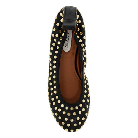 Leather Studded Ballet Flats.