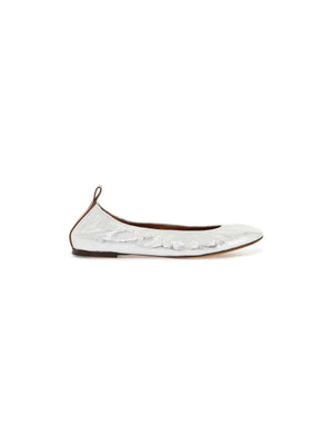 LANVIN-Metallic Leather Ballerina Flats-JOHN JULIA