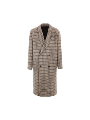 Houndstooth Wool Cashmere Coat-Lardini-JOHN JULIA