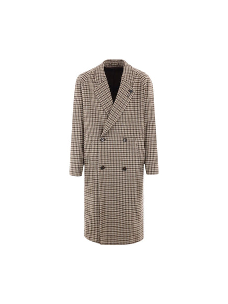 Houndstooth Wool and Cashmere Coat-LARDINI-JOHN JULIA