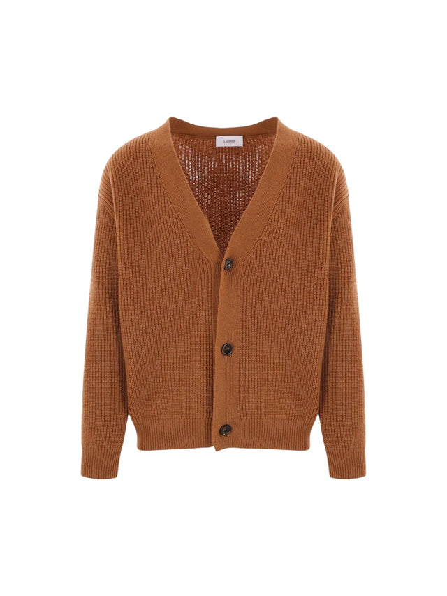 Ribbed Wool Cashmere Cardigan-Lardini-JOHN JULIA