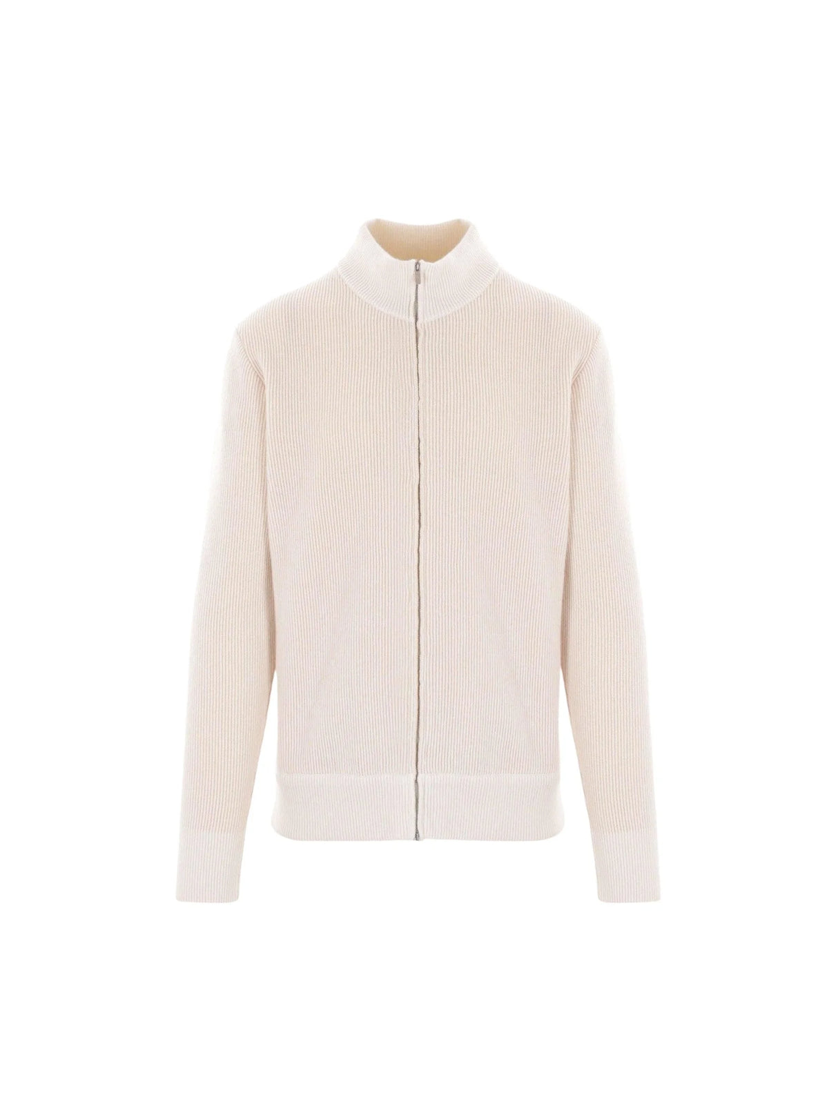 Full-Zip Wool Cashmere Cardigan-Lardini-JOHN JULIA