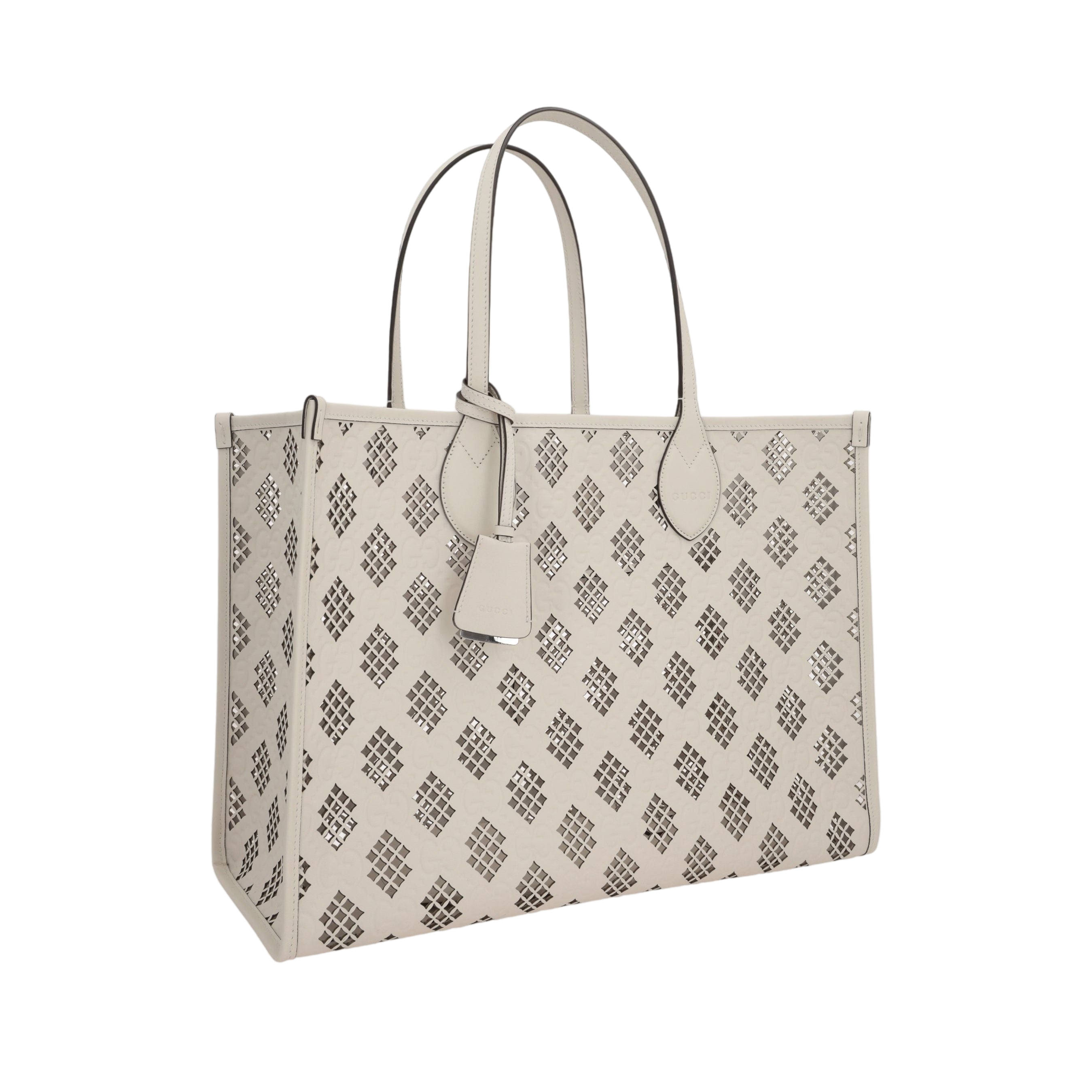 Laser-Cut GG Leather Tote Bag-GUCCI-JOHN JULIA