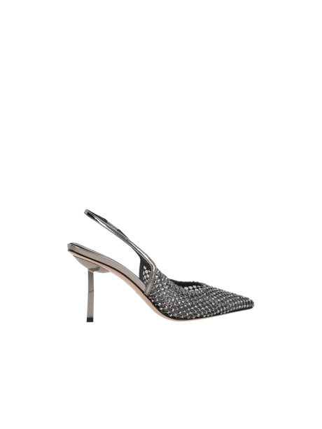 Gilda Crystal-Embellished Mesh Slingbacks-LE SILLA-JOHN JULIA