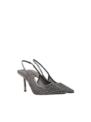 Gilda Crystal-Embellished Mesh Slingbacks-LE SILLA-JOHN JULIA