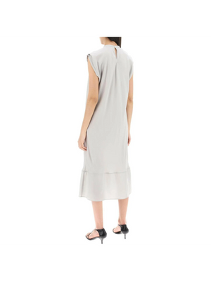 Bias Cut Cowl-Neck Dress-LEMAIRE-JOHN JULIA