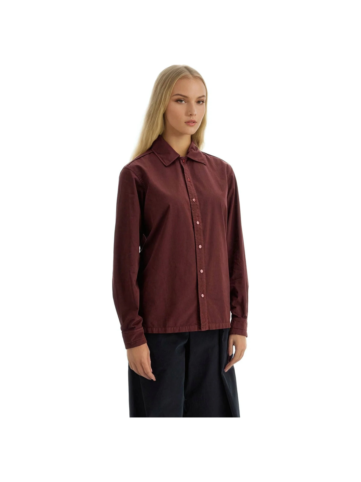 LEMAIRE-Cotton Satin Snap Shirt -JOHN JULIA.