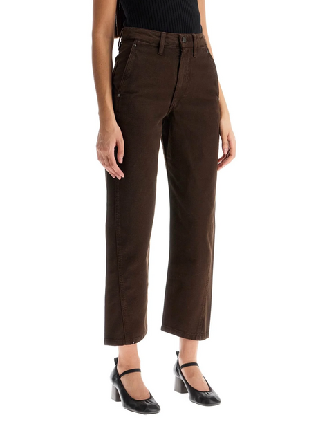 Cropped Pants With Twisted Seams