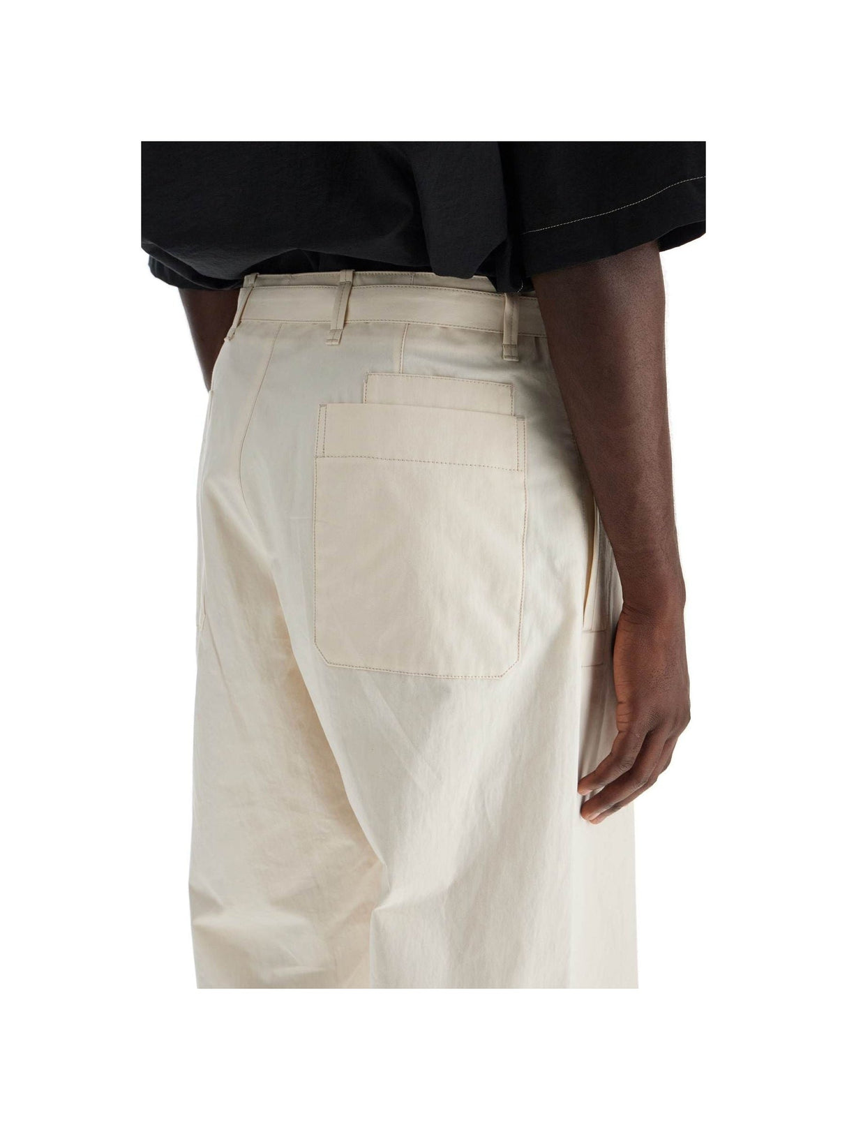 Pure Cotton Straight-Cut Pants Removable Belt - Men > Clothing > Trousers > Trousers