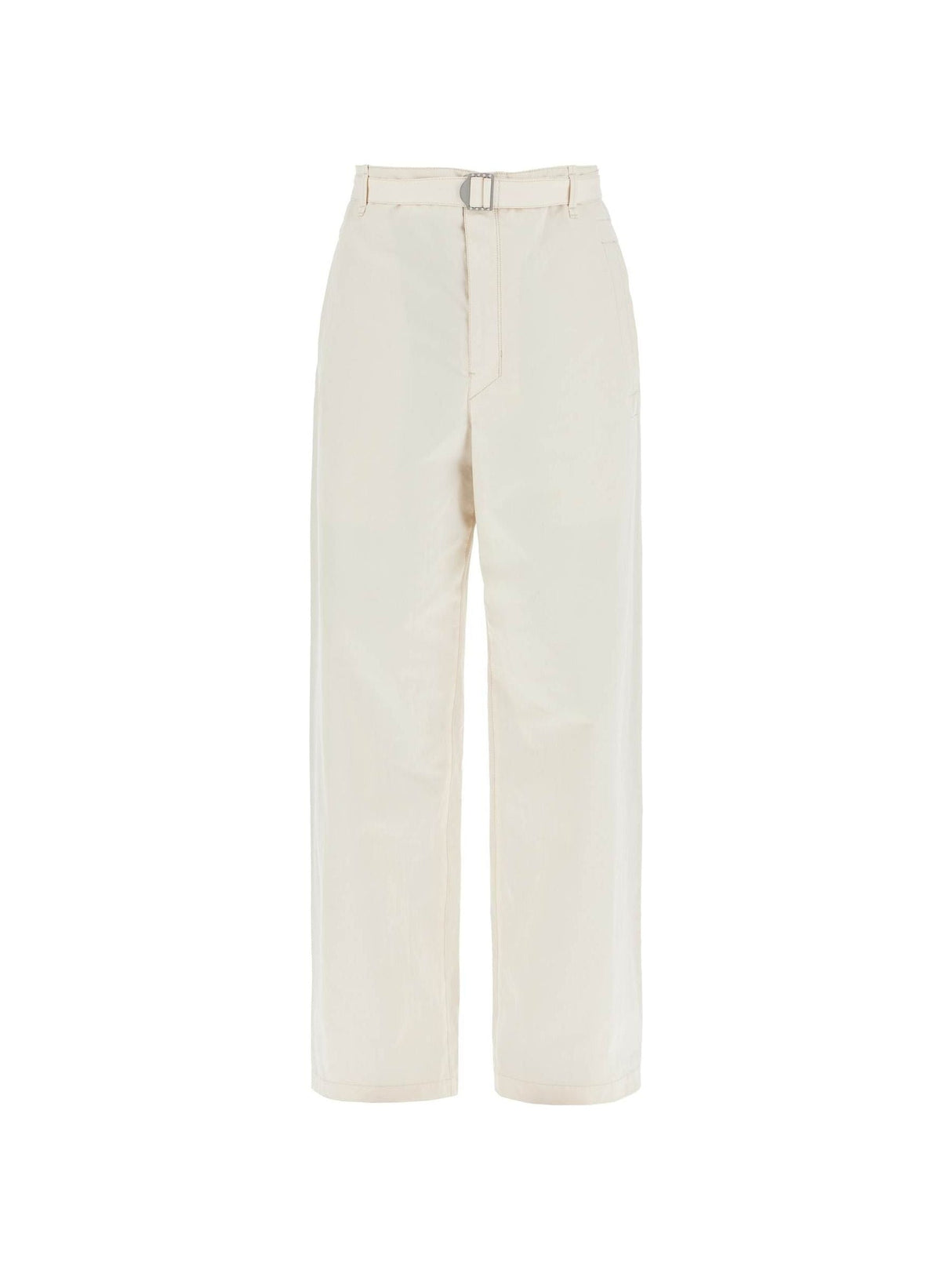 Pure Cotton Straight-Cut Pants Removable Belt