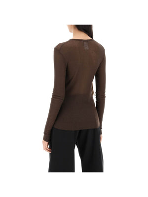 Seamless Ribbed Viscose Cardigan