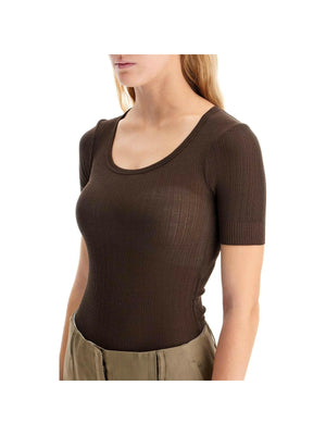 Short Sleeved Lightweight Knit Body.