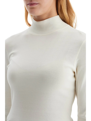 Lightweight Jersey Top With Turtle Neck