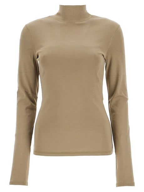 Lightweight Jersey Top With Turtle Neck